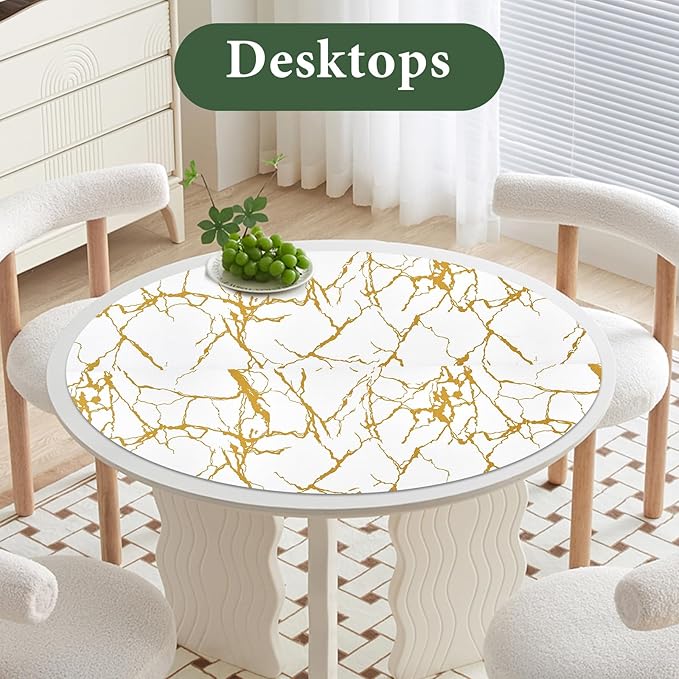 Drawer and Shelf Liner for Kitchen Cabinet Non Slip Waterproof Shelf Paper 17.5 in X 30 Ft Non Adhesive Refrigerator Liners Gold White Marble Easy Liners for Bathroom Cupboard