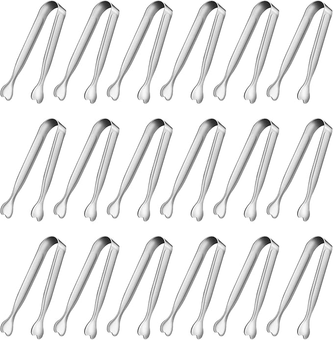 Small Serving Tongs, Anytrp 12-Pack Stainless Steel Sugar Tongs, 5.3inch Kitchen Metal Appetizers Tong for Serving Food, Buffets, Coffee Bar, Tea Party, Desserts Party and Ice Bucket