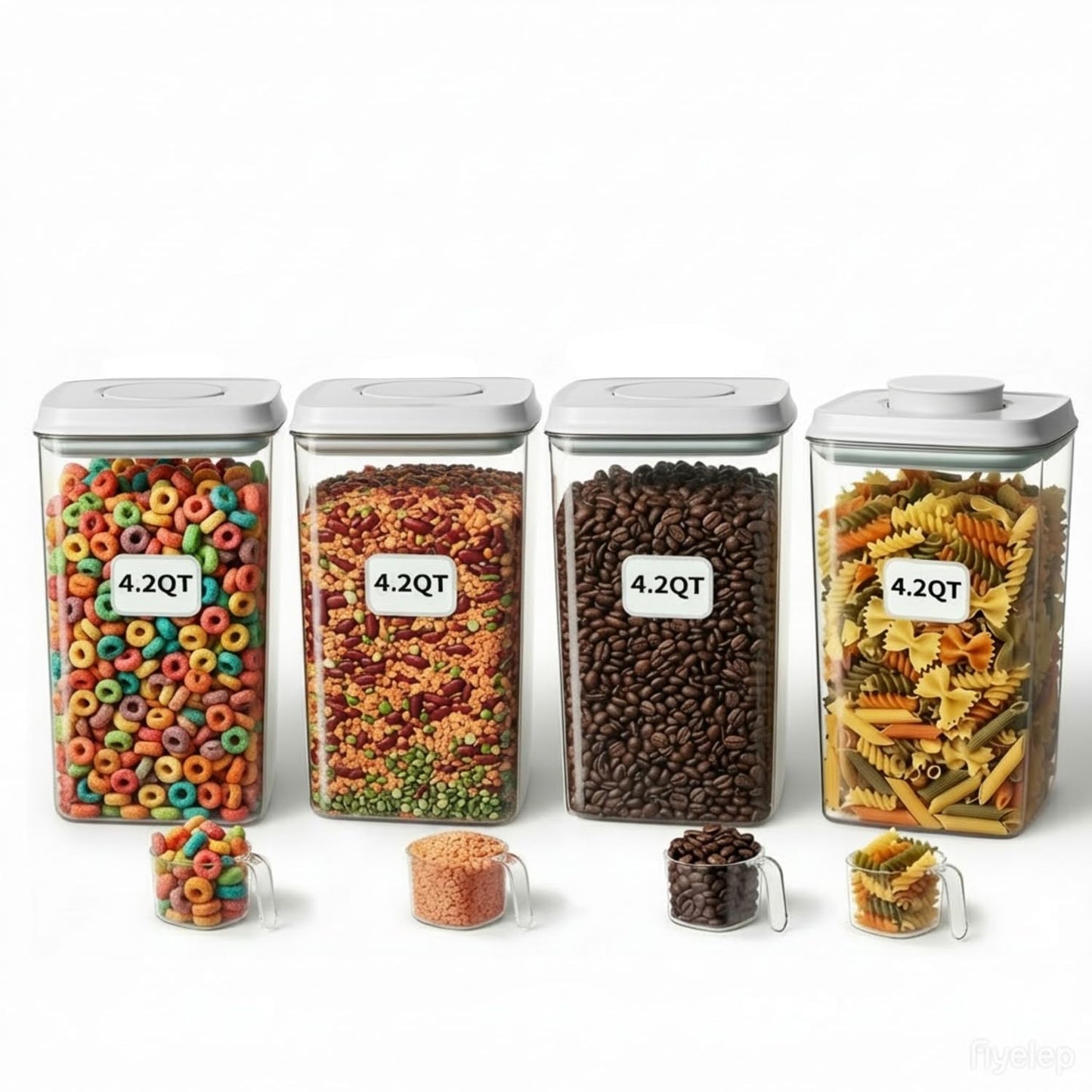 Melovom Pop Food Storage Containers Airtight Food Storage Containers Set with Lids Kitchen Pantry Organization and Storage, Stackable, BPA Free, 3 x 1.2Qt