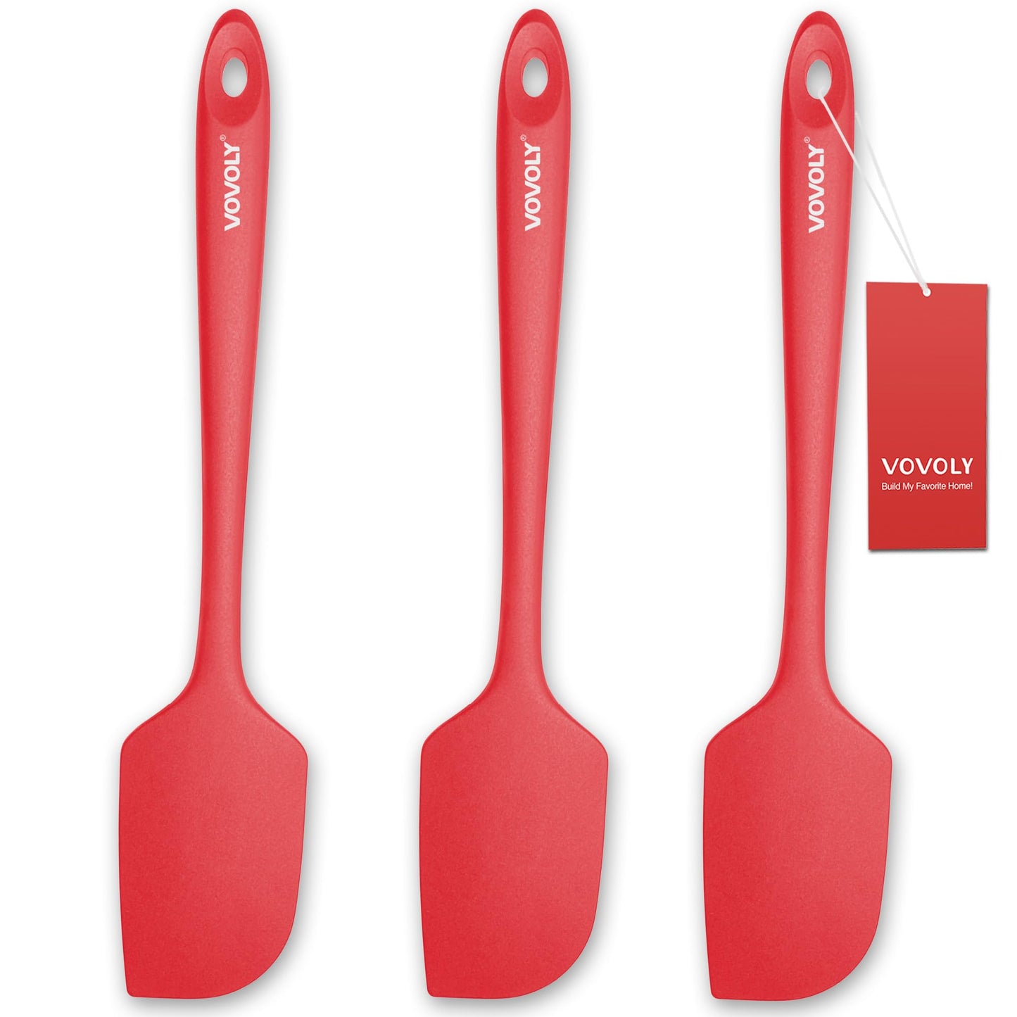 3 Pack Large Silicone Spatula for Kitchen,600°F Heat resistant Rubber Spatulas for Baking,Cooking, Scraping,and Mixing,Non Stick Kitchen Utensils, BPA Free, 11.2 IN, Multicolors
