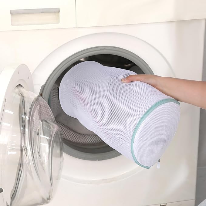 Kimmama Shoe Washing Machine Bag, Shoe Bag for Washing Machine, Mesh Laundry Bags for Sneakers, Footwear, Trainers, Slippers, White Sandwish Net, 8x15"