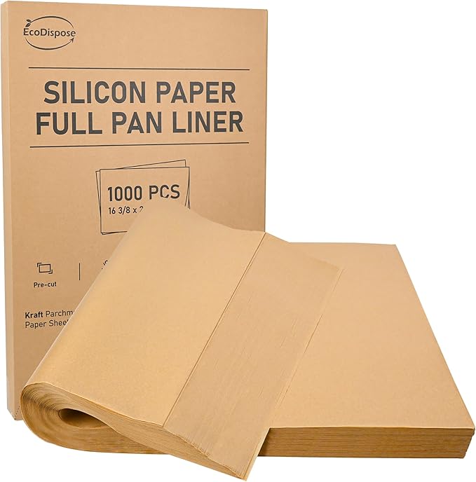 EcoDispose 500 Pcs Non-Stick Parchment Paper Baking Sheets 12-3/16"x16-3/8"
