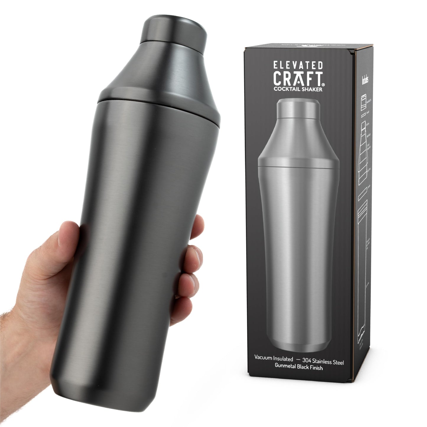 Hybrid Cocktail Shaker, Vacuum Insulated Stainless Steel, Copper, 28 oz