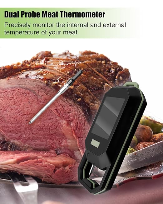 Meat Thermometer with Dual Probes, Thermometer Ultra-Thin Probe