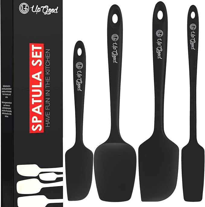 UpGood Silicone Spatula Set 600°F - High Heat Resistant Nonstick, Small and Large Kitchen Spatulas - Flexible BPA Free Professional Grade Cookware - Utensils for Cooking, Baking, Mixing(3 Pcs, Grey)