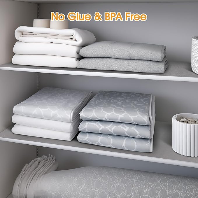 Shelf and Drawer Liner for Kitchen Cabinets Non-Adhesive, Strong Grip Non-Slip Thickened Cabinet Liners for Shelves, Waterproof Mats for Dresser Cupboard, Pure Gray, 12 in x 20 Feet