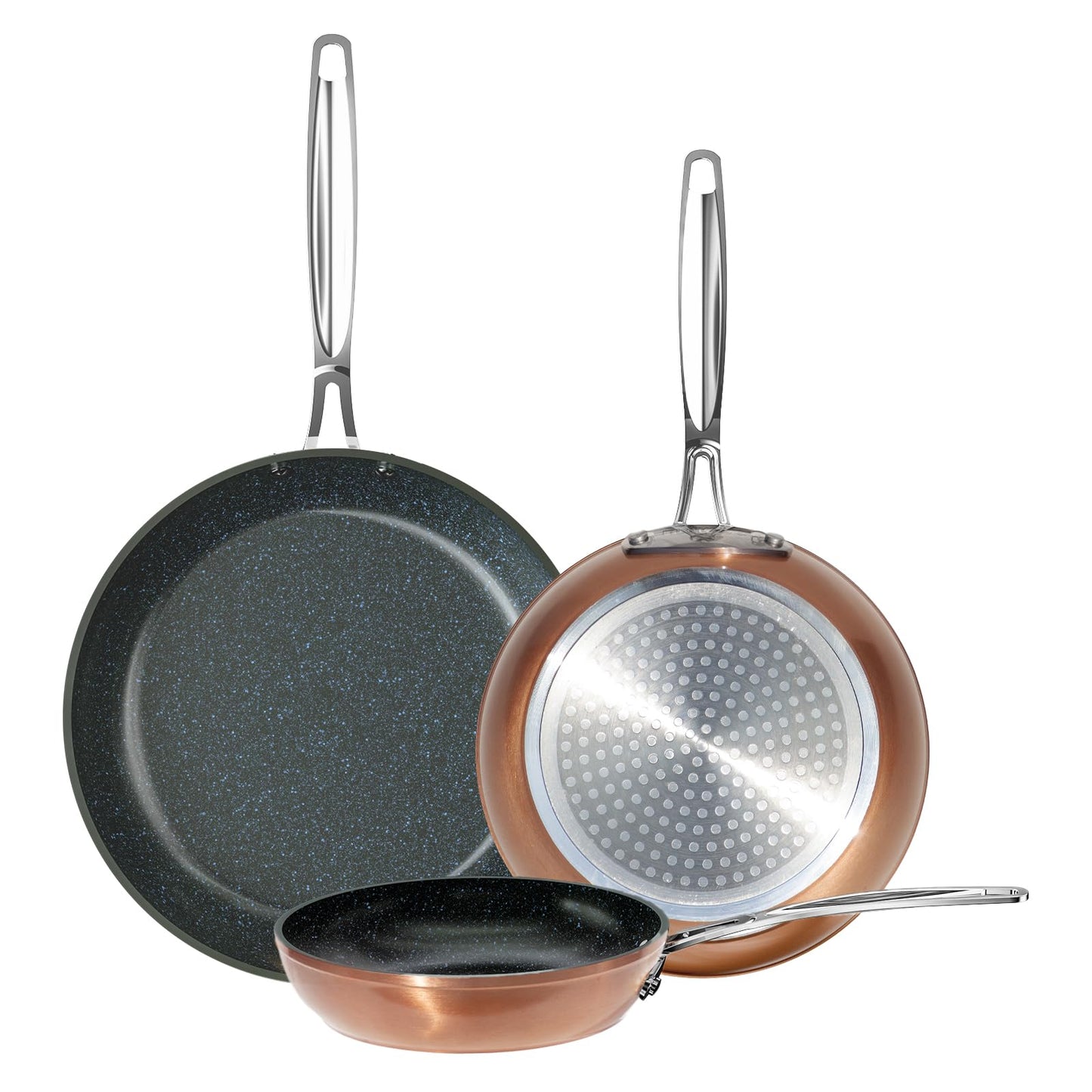 Nuwave 3-Piece 8”, 10”, 12” Forged Lightweight Frying Pan Set