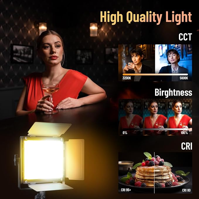 Mettlelite 2 Pack SPL210B Bi Color LED Video Light Kit