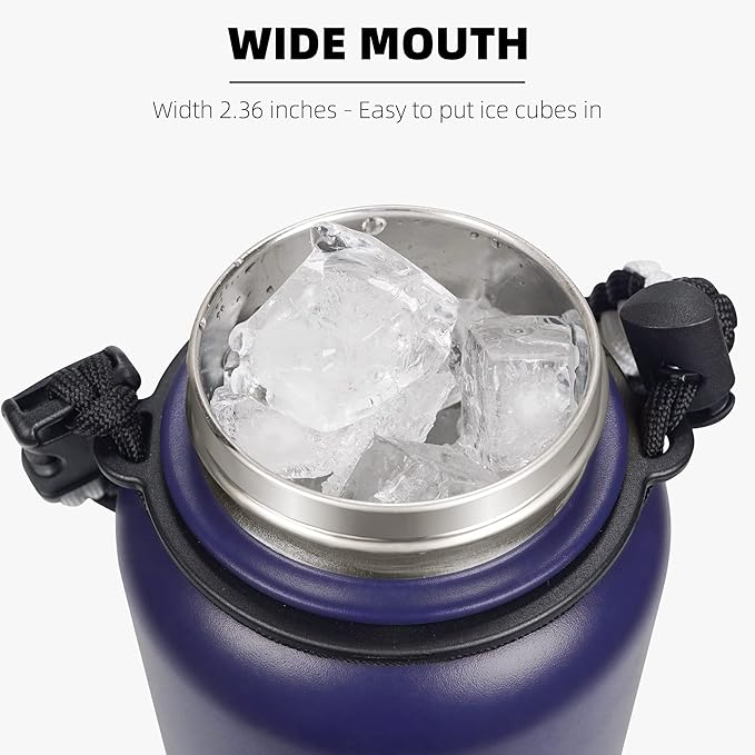 Fanhaw 40 Oz Insulated Stainless Steel Vacuum Water Bottle with Anti-Dust Pop-Open Lid - For Outdoor, Women, Men | Leak & Sweat Proof (Purple Green)