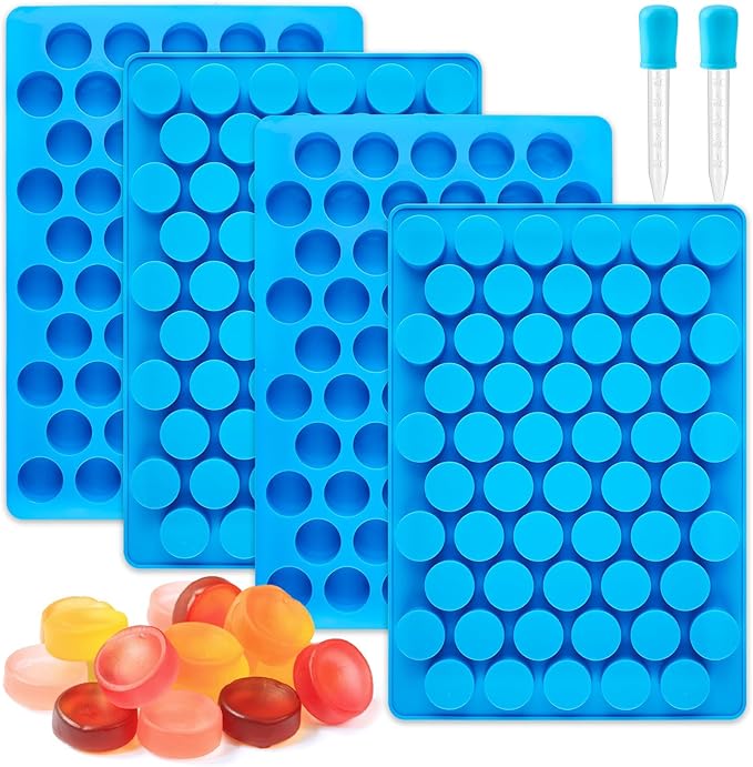 JOERSH Round Candy Molds, 220 Cavities, 4Pcs