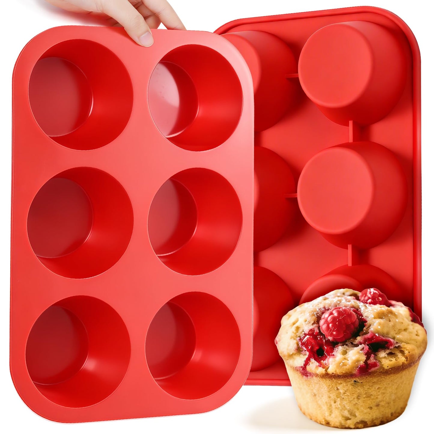 12 Cups Silicone Muffin Pans for Baking Cupcake Pan Nonstick Silicone Molds