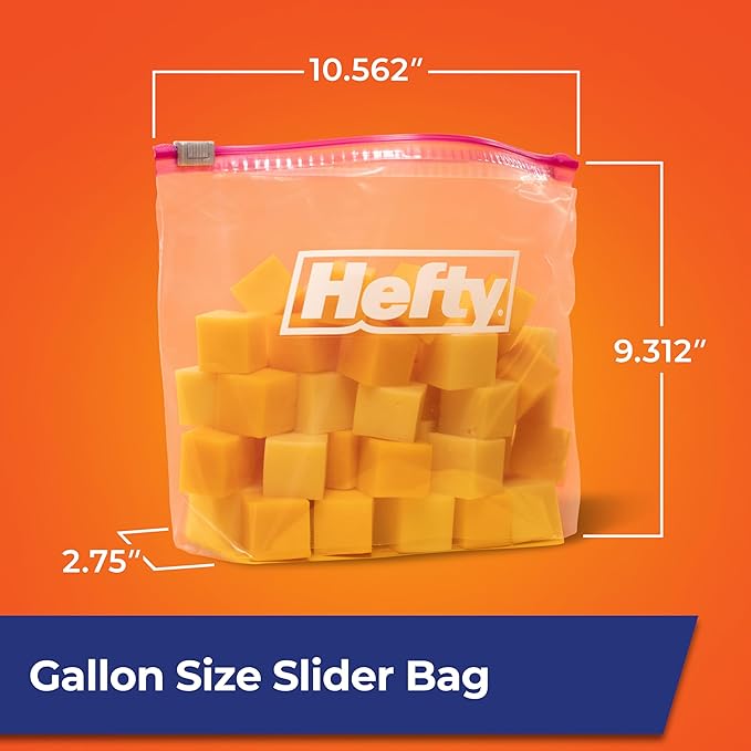 Hefty Slider Storage Bags, Gallon Size, 15 Count (9 Pack), 135 Total