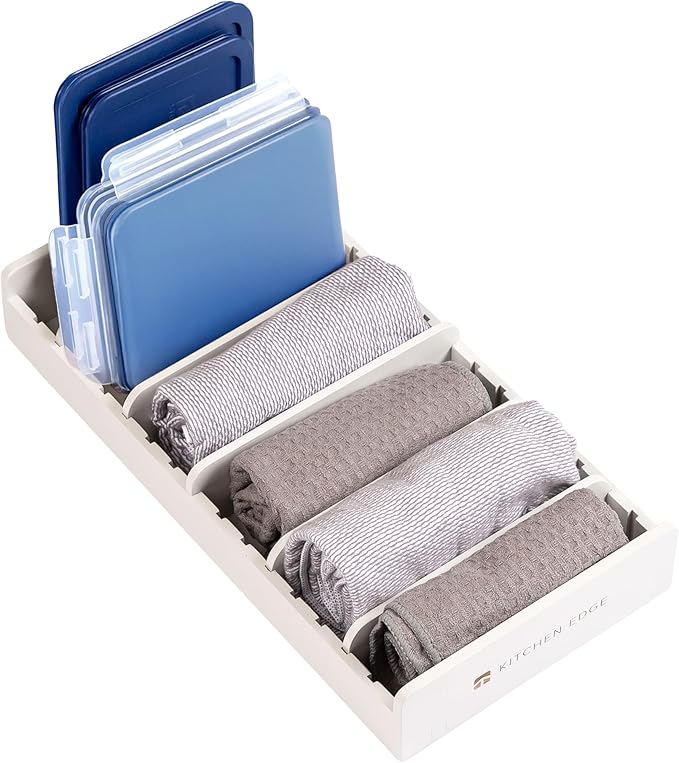 KitchenEdge Kitchen Towel & Storage Organizer, Acacia