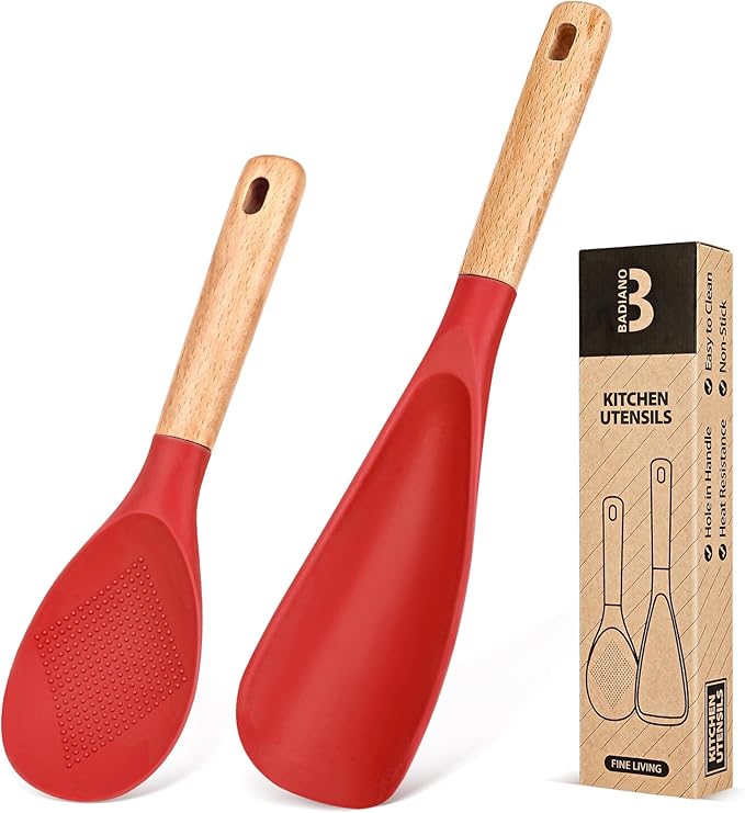 Badiano Cooking Spoon and Rice Scooper for Nonstick Cookware,Multi-function