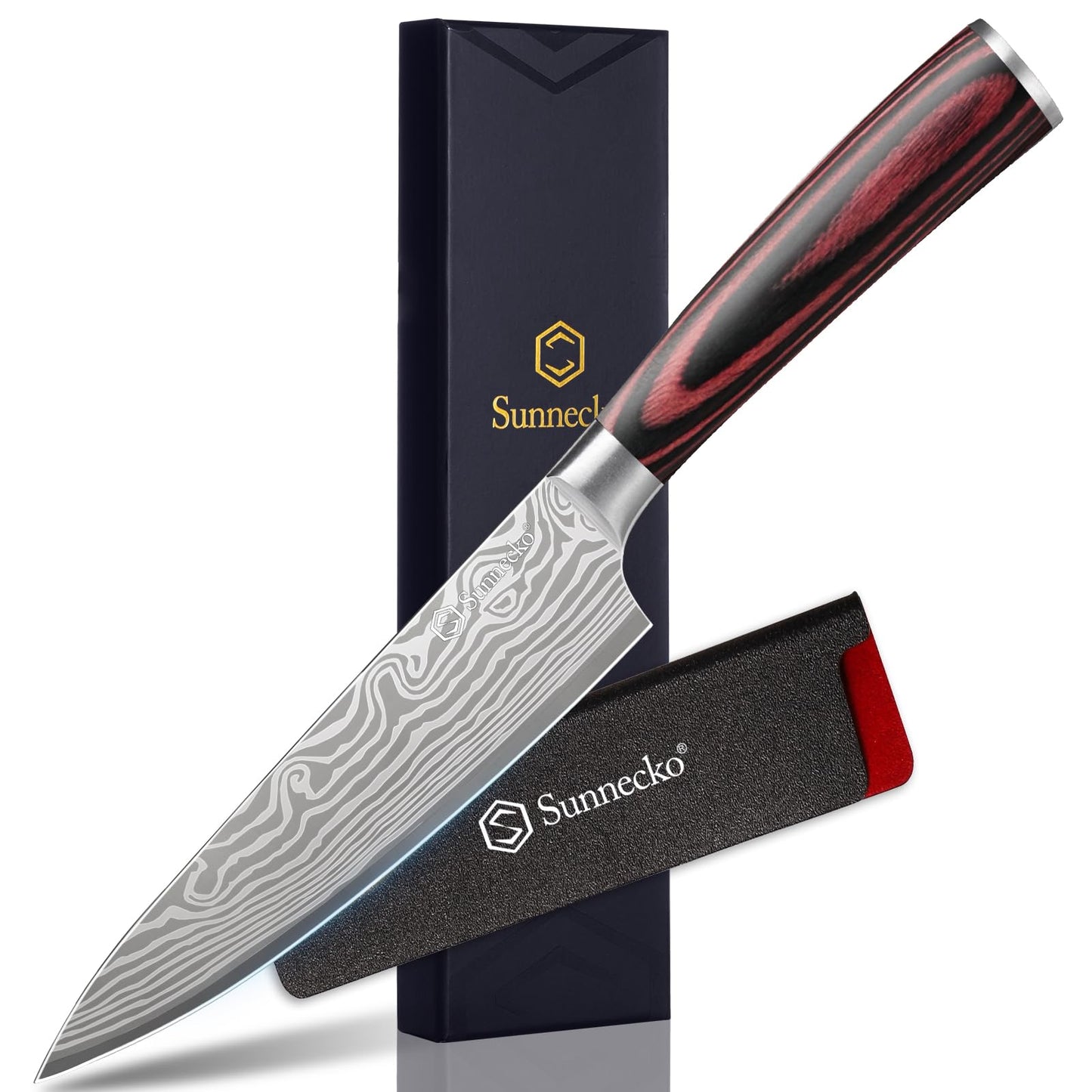 Sunnecko 8 Inch Chef Knife - Ultra Sharp Vegetable Kitchen Knife