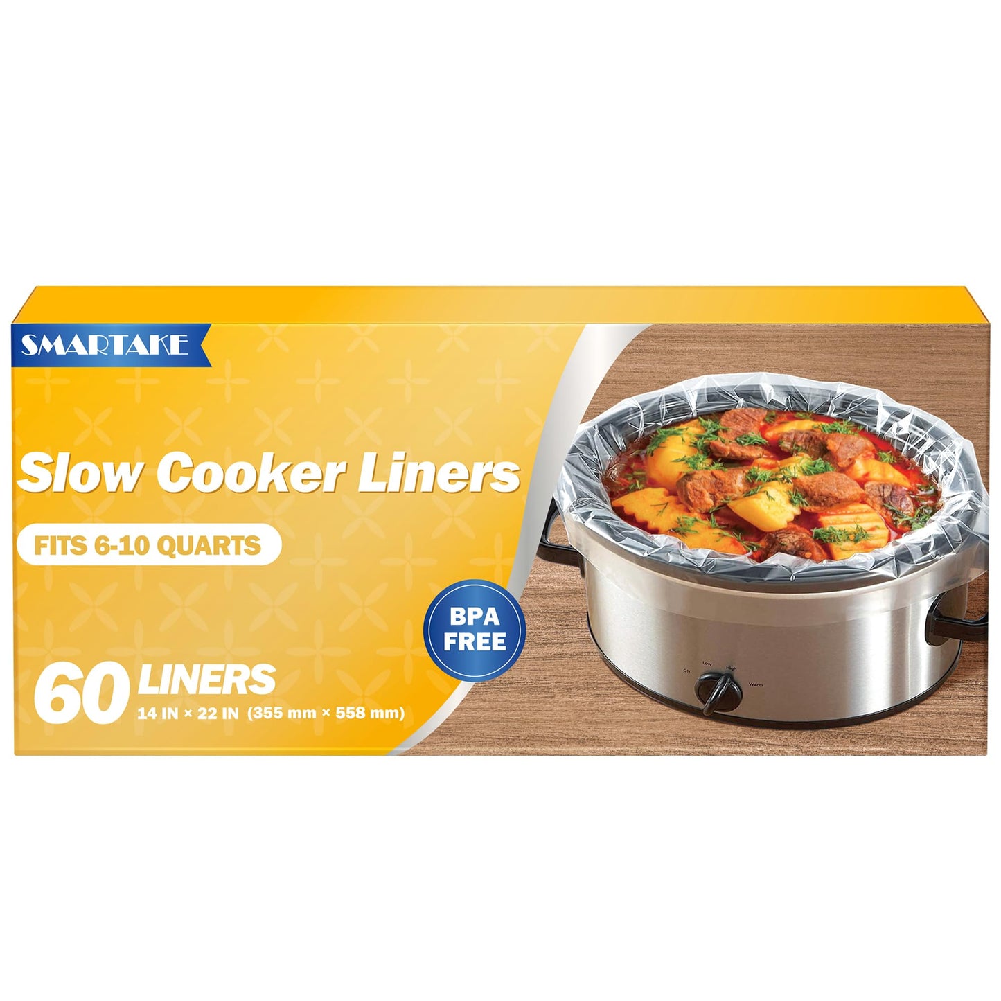 SMARTAKE Slow Cooker Liners, Large Size 14"x 22" 15 Liners