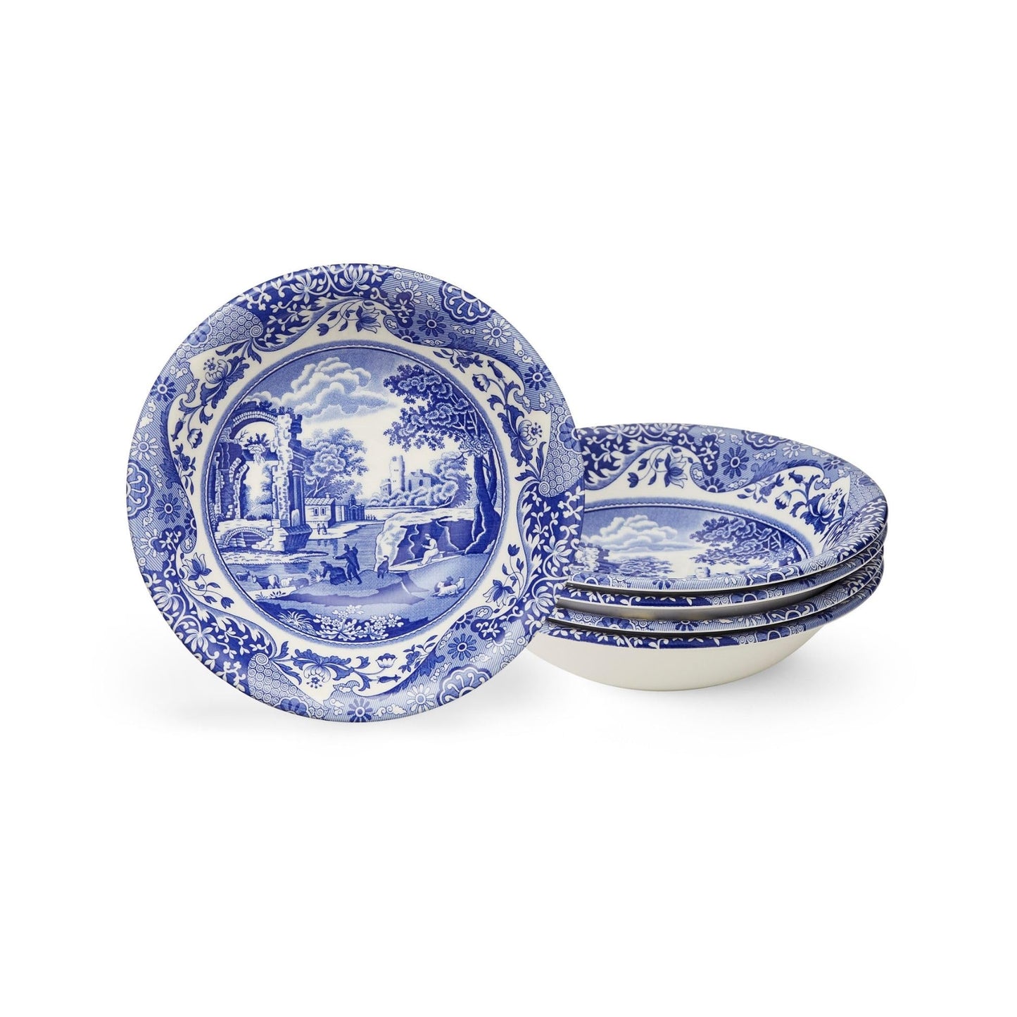 Spode Blue Italian Ascot Cereal Bowl, Set of 4