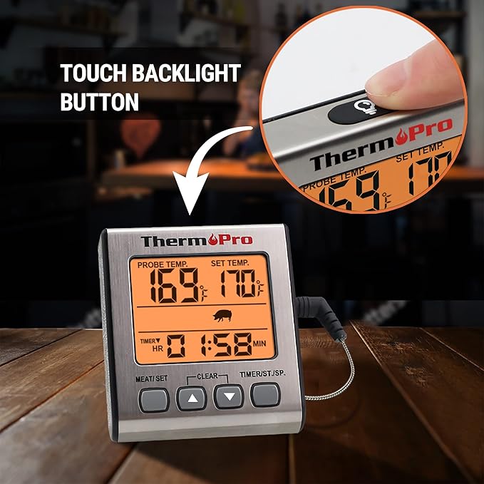 TempPro TempTrack Digital Meat Thermometer for Cooking and Grilling