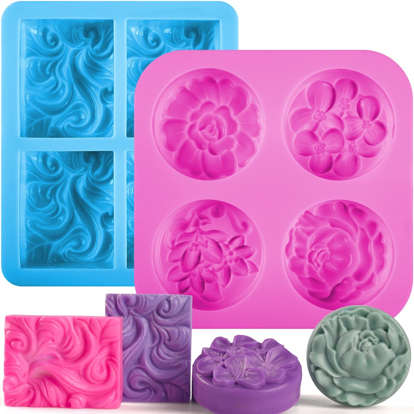 Sakolla Christmas Resin Molds 2 Pack Christmas Silicone Molds Ornaments Resin Molds Round Shape Lettered Pendant for Epoxy Resin Casting DIY Jewelry Keychain Snowflakes Crafts
