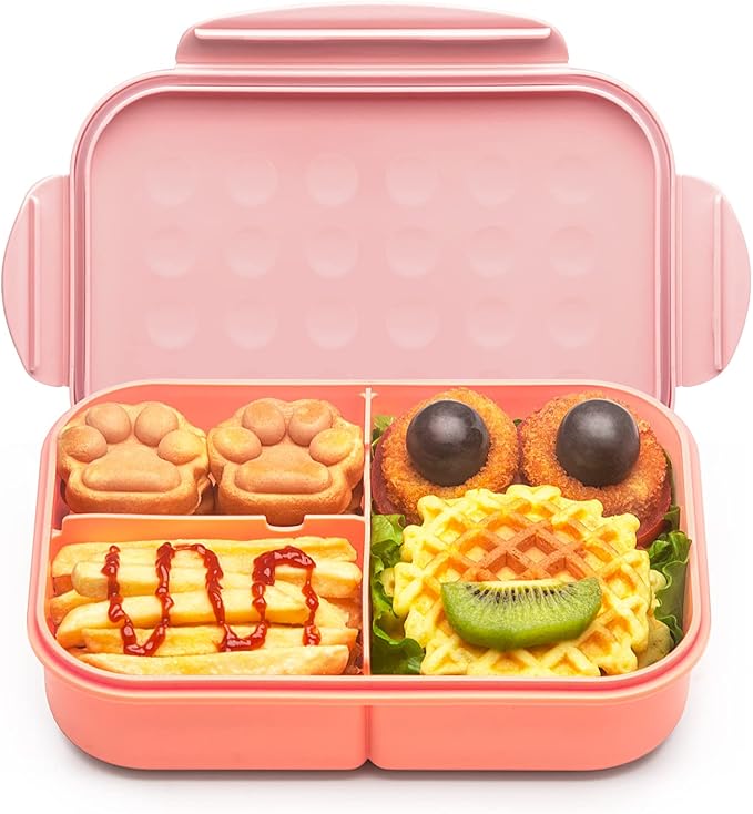 MISS BIG® Bento Lunch Box for Adults & Kids, 1900ml, 3 Compartments, White