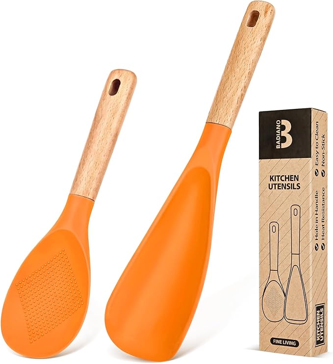 Badiano Cooking Spoon and Rice Scooper for Nonstick Cookware,Multi-function