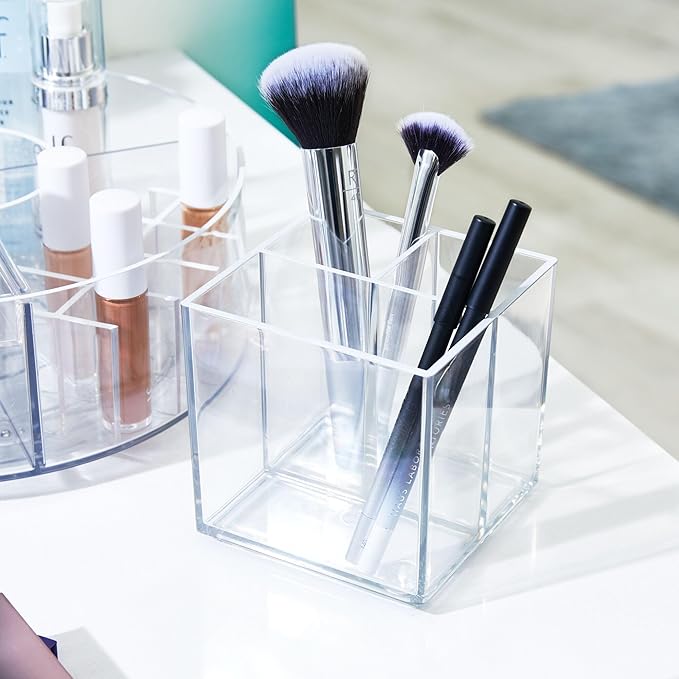 iDesign The Sarah Tanno Collection Cosmetic Organizer Cube, 4" x 4" x 4.25", Clear