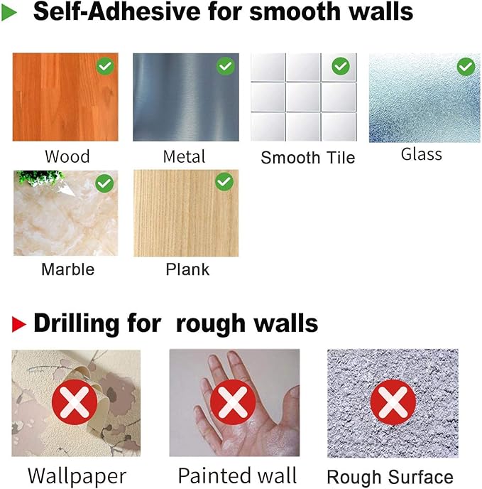Self Adhesive Hair Dryer Holder Wall Mounted - Adhesive Bathroom Hair Blow Dryer Rack Organizer Compatible with Supersonic Hair Dryers (SUS 304 Silver)