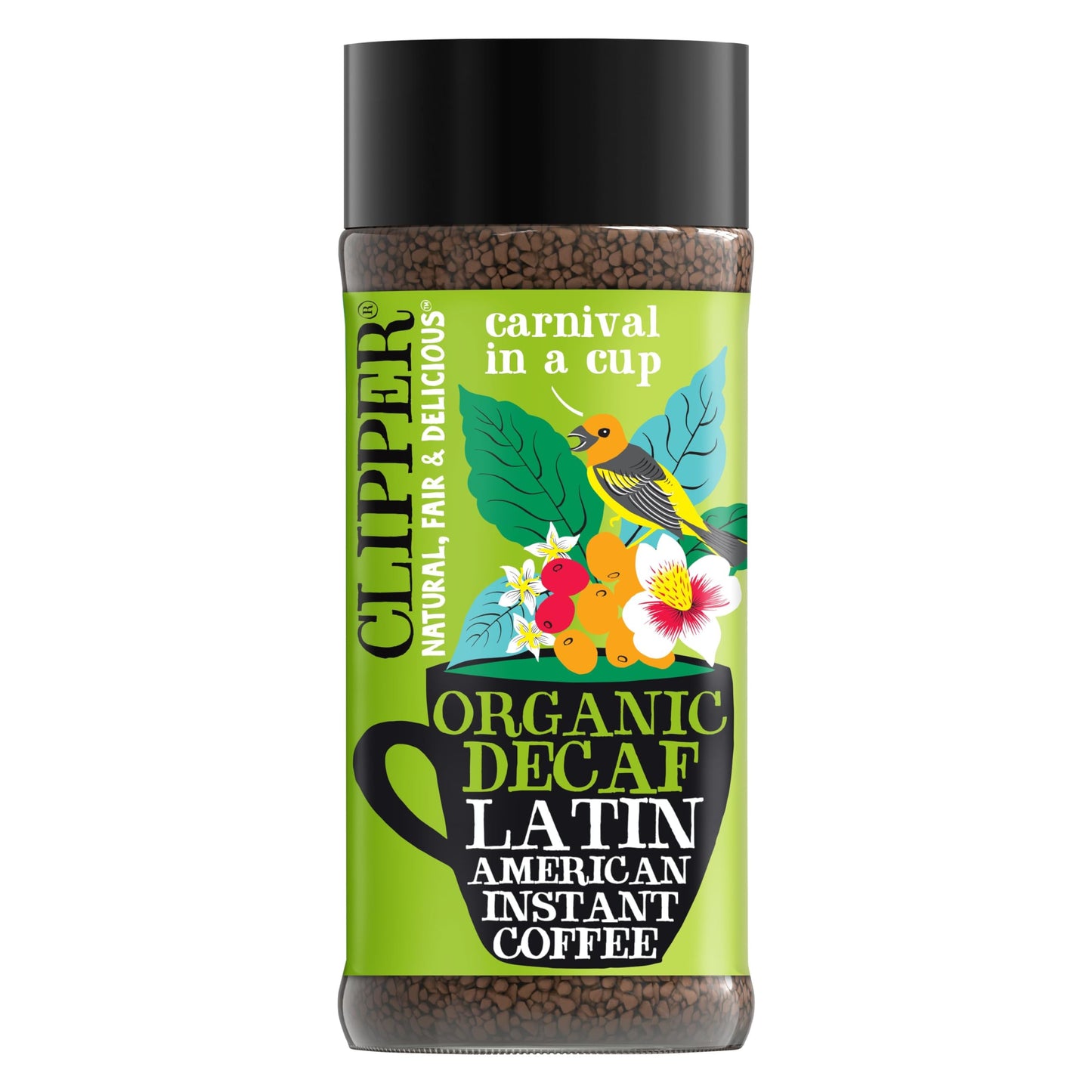 Clipper Instant Coffee, Decaf Latin American, 3.5oz jar / 6 pack