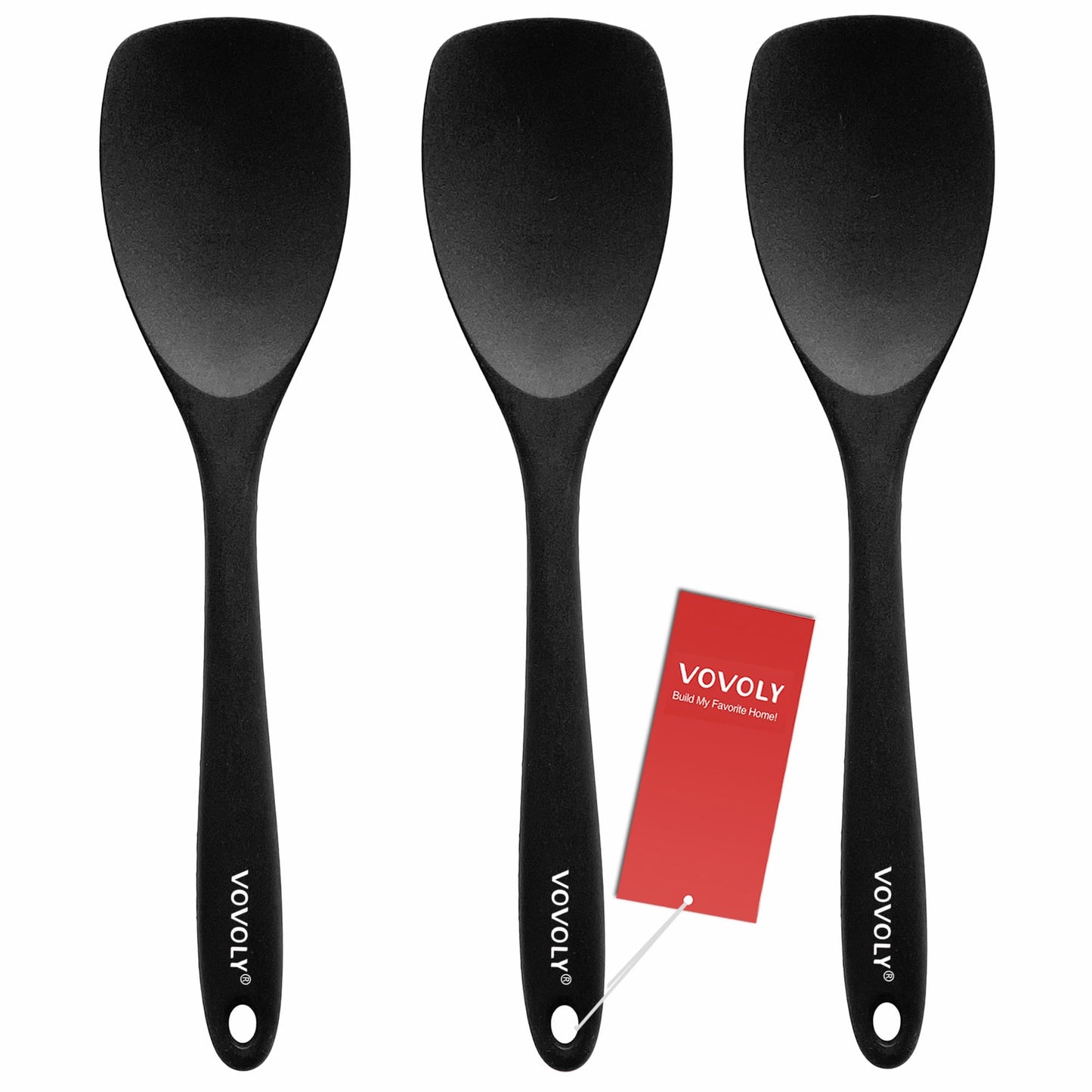 Vovoly Silicone Spatula Spoon Set, 11 IN, Teal, Spoonulas Heat Resistant