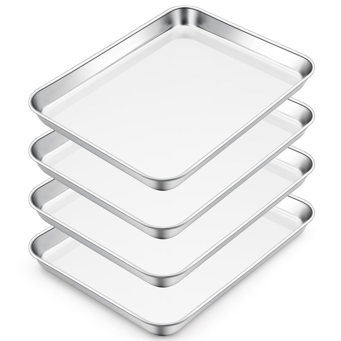 E-far Small Baking Sheet, 10.5”x8.3” Stainless Steel Toaster Oven Tray