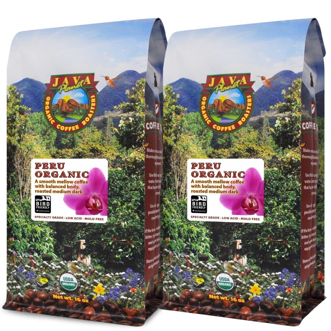 Java Planet Low Acid Organic Whole Bean Coffee, Papua New Guinea, 16 oz