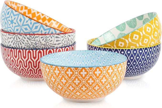 Selamica Ceramic 4 OZ Dipping Bowls Set, 3.5 Inch Mini Bowls for Dipping, Side Dishes, Microwave Dishwasher Safe, Set of 6, Vintage Blue