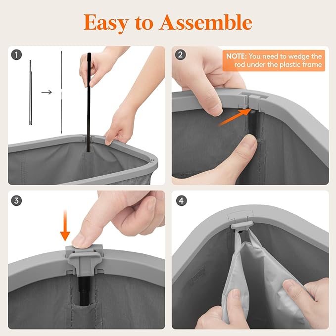 Lifewit 85L Large Laundry Basket with Lid, Laundry Hamper with Plastic Handles and Removable Bag, Foldable Tall Dirty Clothes Hampers for Laundry for Laundry Room, Bedroom, Bathroom, Dorm, Light Gray