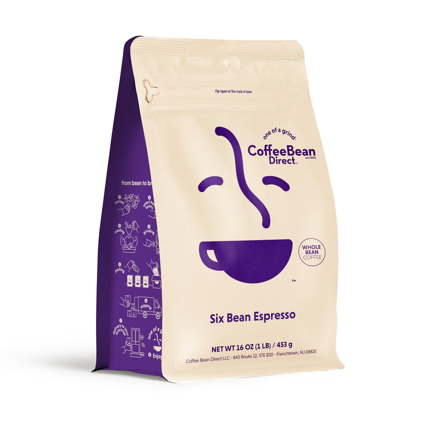 Coffee Bean Direct Medium Roast Espresso, Whole Bean, 2.5lb Bag