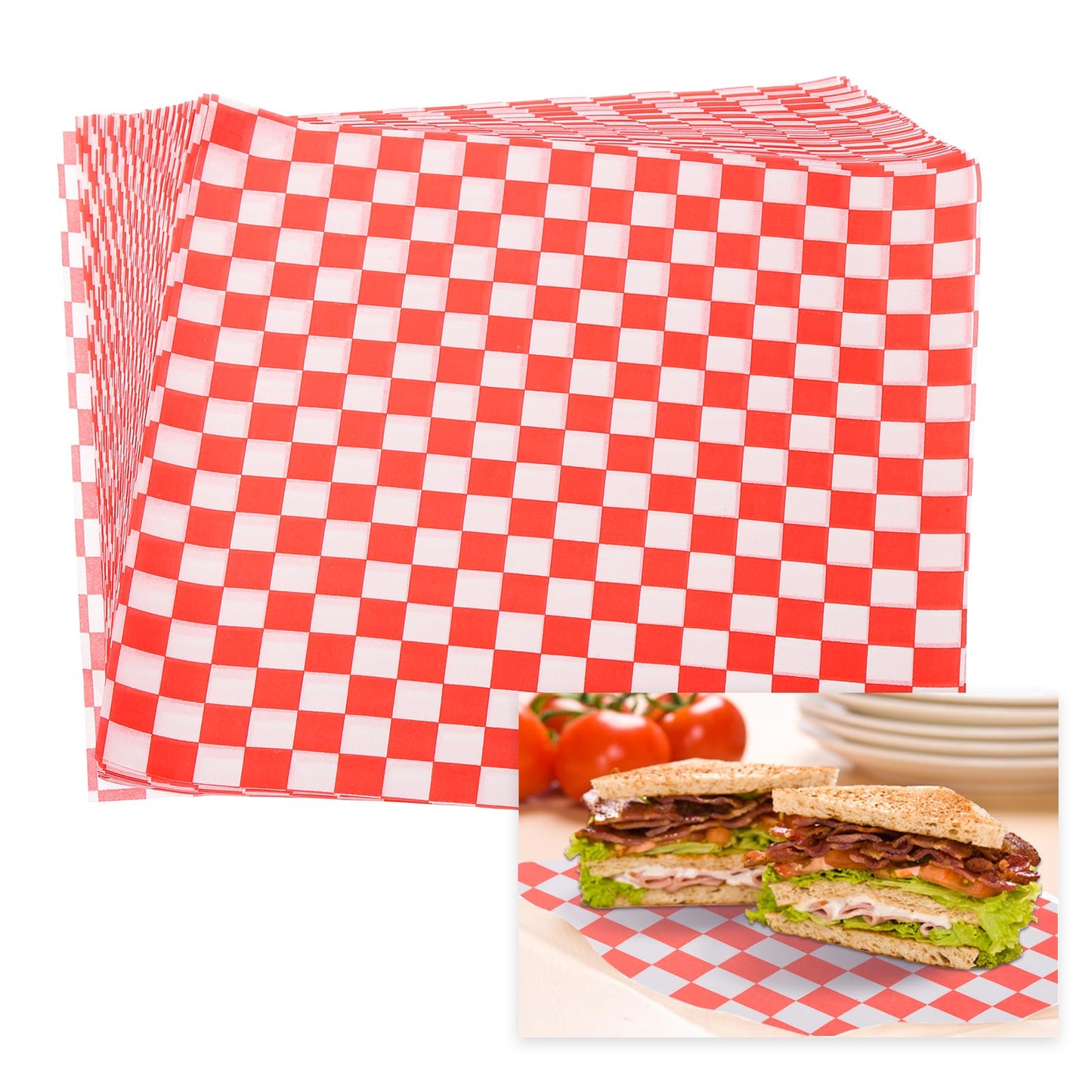 PATIKIL 8.7" x 8.7" Waxed Paper Sheets, 100Pcs Square Pattern Oil-absorbing Dry Food Wrapping Paper for Bakery Coffee Shop Home Baking Kitchen DIY, Blue