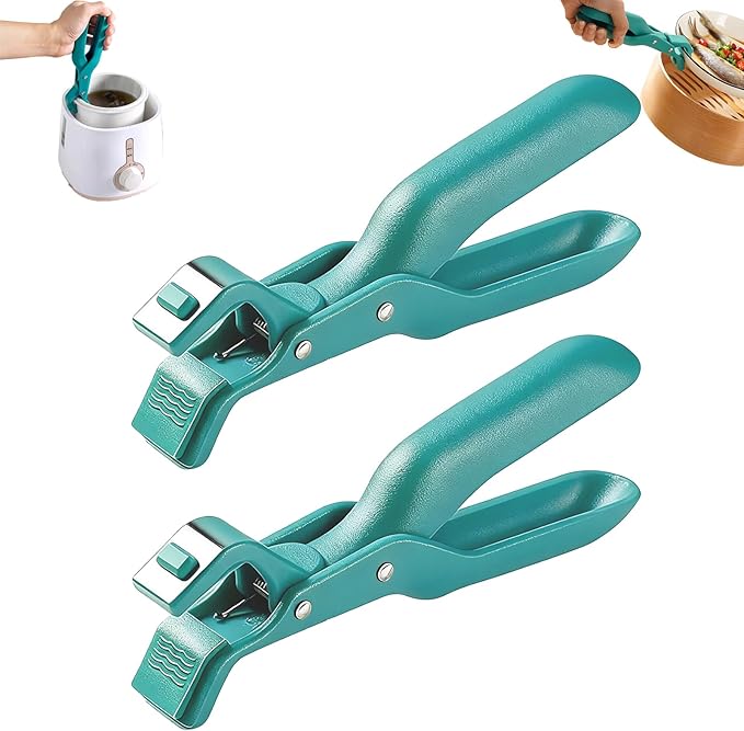 Hot Plate Grippers, Hot Plate Gripper Lifters Tongs, Multi-function Anti-Scald Bowl Clip, Silicone Non-slip Hot Dish Plate Holder, Kitchen Utensil for Bowls,Pans,Dishes (Red-2pcs)