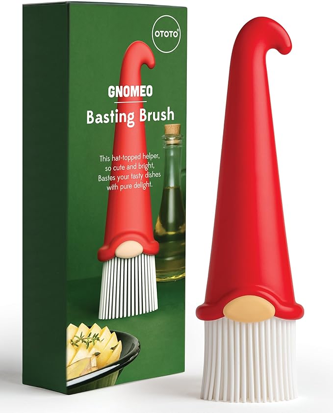 OTOTO Skully Basting Brush - Food Basting Brush for Cooking, Halloween Gifts, Gothic Kitchen Brush, Spooky Gifts, Skull Kitchen Accessories