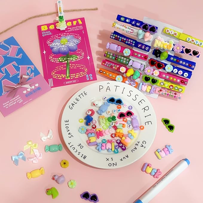 100 Cheer Pins Set - Wooden Colored Clothes Pins with Glue & Tools,Cheer Pin Kit 180 Mini Bows Ducks Daisy Balls 300 Letters 4 Stickers, DIY Custom Pins for Backpack Team Cheerleader Gifts