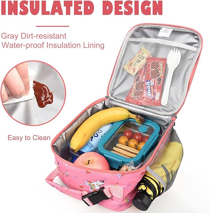 Lunch Box Kids,Premium Insulated Lunch Bag for Girls Boys,Soft Bag Mini Cooler Back to School Thermal Reusable Lunch Bag for Work School Picnic (Star Rainbow)
