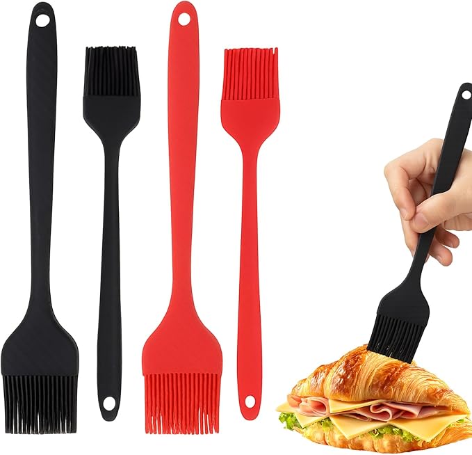 3 PCS Silicone Basting Pastry Brush,Heat Resistant Cooking Brush for Oil Butter Sauce,Premium Cooking Brush for Sauce Marinade Meat Glazing