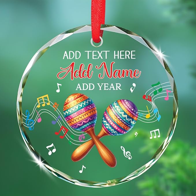 Clarinet Player Christmas Glass Ornament, Personalized Clarinet Xmas Ornament Gifts for Musical Instrument Player, Clarinettist Christmas Keepsake, Custom Text & Name Musician Glass Ornaments 2026