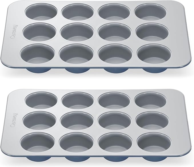 Caraway Non-Stick Ceramic-Coated 12-Cup Muffin Pan Duo