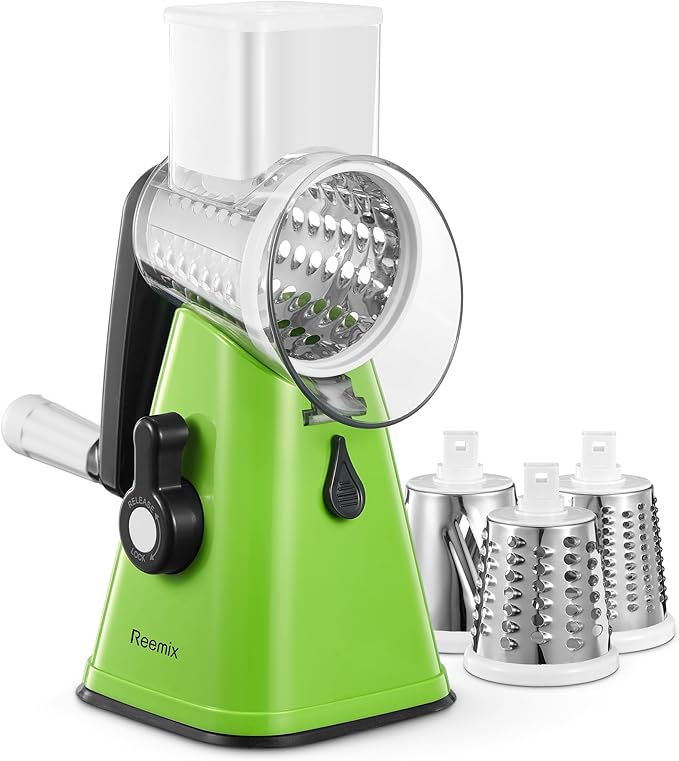Rotary Cheese Grater with Handle, Reemix Vegetable Cheese