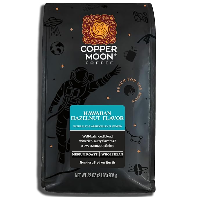 Copper Moon Whole Bean Coffee, Medium Roast, Tropical Coconut Blend, 2 lb