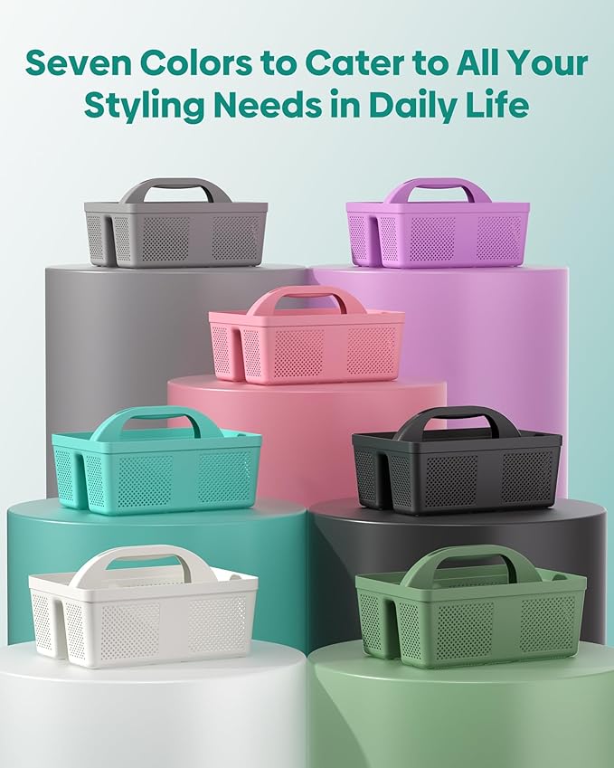4 PCS Portable Shower Caddy, Integrated Handle, Reinforced Plastic, Organizer Storage Bathroom Supplies and Beauty Products, Cleaning Supplies, Shower Basket for Home, Dorm, Shelf and Cabinet