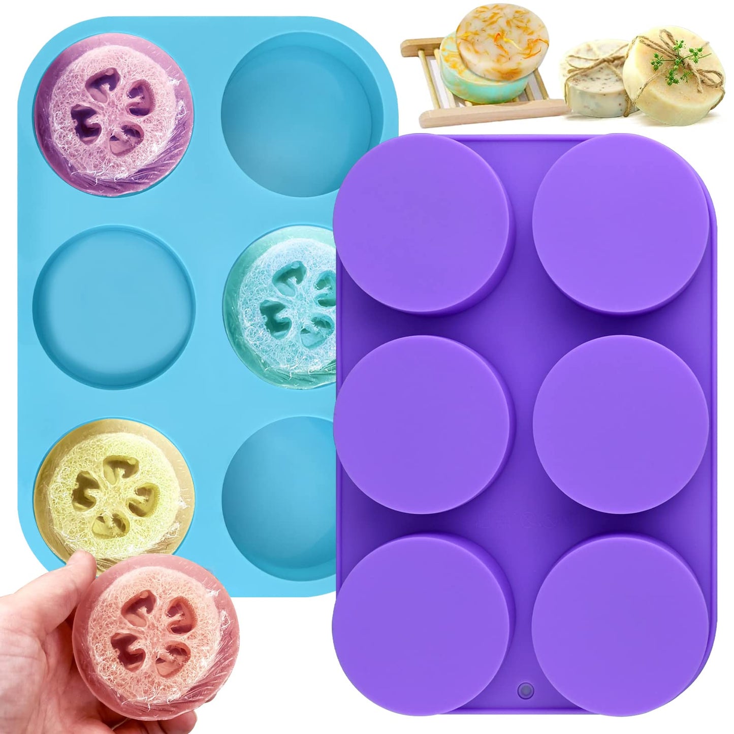 Moukiween Round Silicone Soap Molds, 2PCS Girls Cylinder Silicone Molds