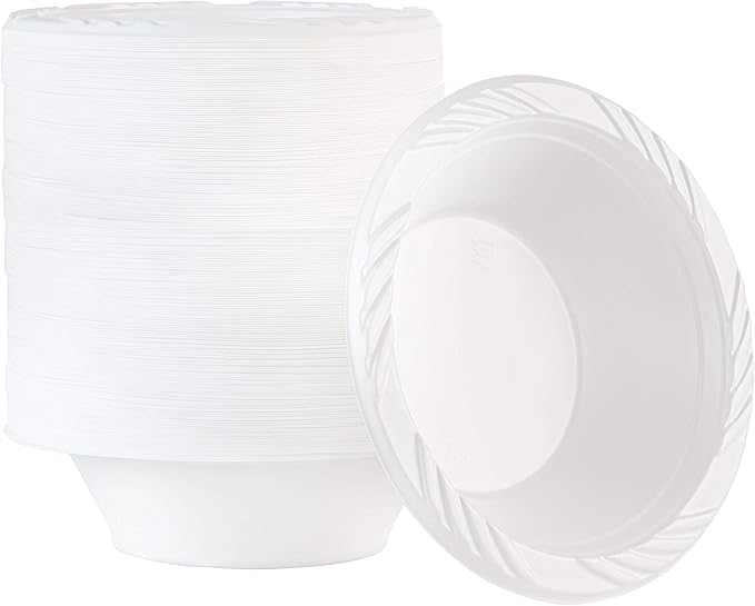100 Count Disposable 6 Inch White Plastic Dessert Plates