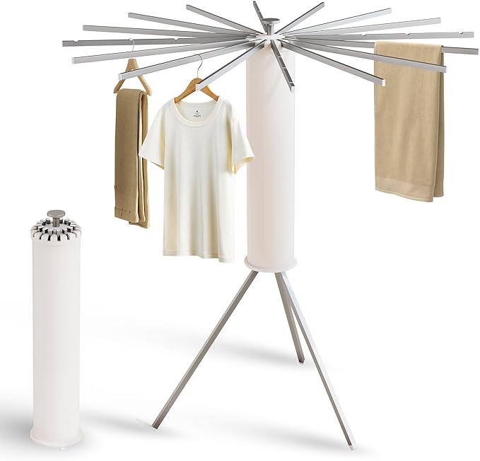 Clothes Drying Rack,Drying Rack Clothing,Laundry Drying Rack,Floor Standing,16 Aluminium Poles,Collapsible,Retractable,Foldable,Folding Laundry Rack