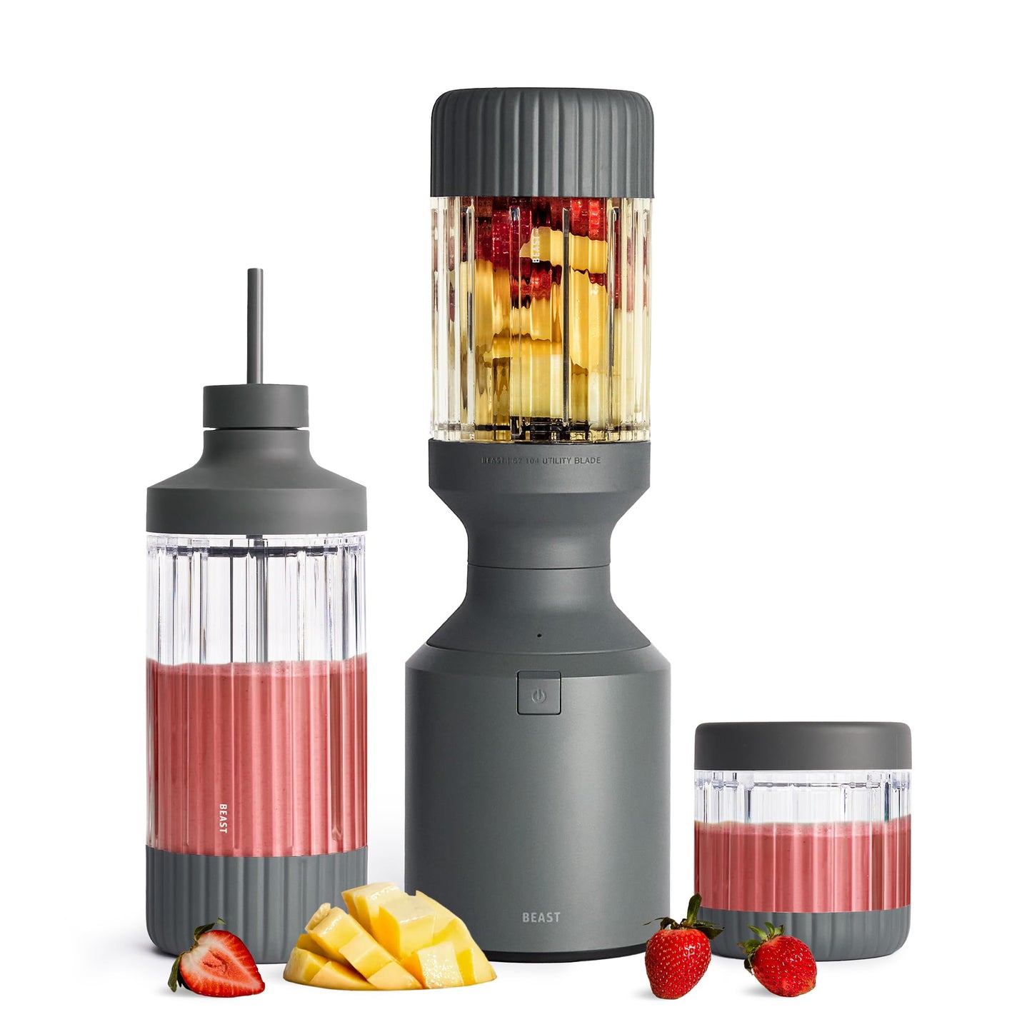 Beast Mega 1200 Plus Countertop Blender, XL Vessel, Carbon Black, 1200W