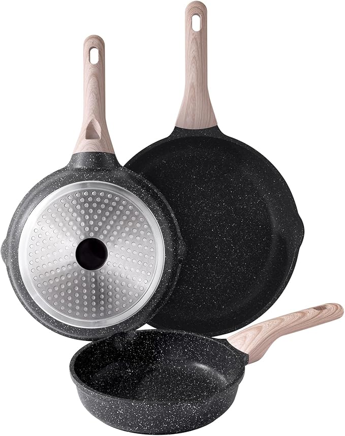 Kordisen Ceramic Nonstick Frying Pan Skillet Set (8/9.5/11 Inch)